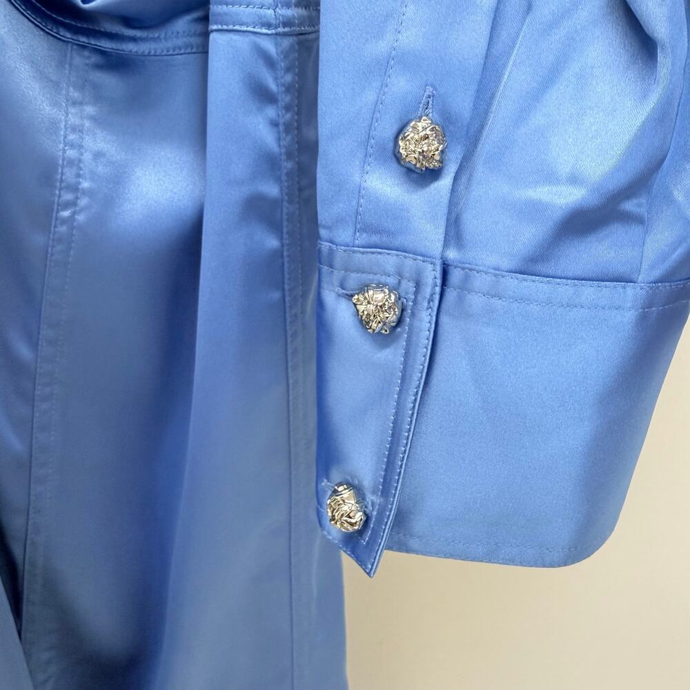 GANNI
Ruched-Detail Satin Midi Dress💜 - Picture 9 of 16